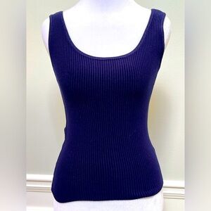 House of Harlow Navy Blue Ribbed Tank Sweater XS